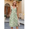 Zeagoo Women Summer Casual Dresses 2026 Sleeveless Midi Pleated Tank Sundress with Pockets V Neck A Line Swing Tshirt Dress(Green Floral)