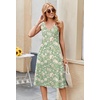 Zeagoo Women Summer Casual Dresses 2026 Sleeveless Midi Pleated Tank Sundress with Pockets V Neck A Line Swing Tshirt Dress(Green Floral)