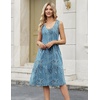Zeagoo Women Summer Casual Dresses 2026 Sleeveless Midi Pleated Tank Sundress with Pockets V Neck A Line Swing Tshirt Dress(Plant Blue)