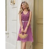 Zeagoo Women Summer Casual Dresses 2026 Sleeveless Midi Pleated Tank Sundress with Pockets V Neck A Line Swing Tshirt Dress(Purple Flowers)