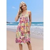 Zeagoo Women Summer Casual Dresses 2026 Sleeveless Midi Pleated Tank Sundress with Pockets V Neck A Line Swing Tshirt Dress(Purple Green)