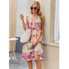 Zeagoo Women Summer Casual Dresses 2026 Sleeveless Midi Pleated Tank Sundress with Pockets V Neck A Line Swing Tshirt Dress(Purple Green)