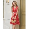 Zeagoo Women Summer Casual Dresses 2026 Sleeveless Midi Pleated Tank Sundress with Pockets V Neck A Line Swing Tshirt Dress(Red White Floral)