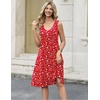 Zeagoo Women Summer Casual Dresses 2026 Sleeveless Midi Pleated Tank Sundress with Pockets V Neck A Line Swing Tshirt Dress(Red White Floral)