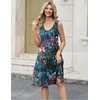Zeagoo Women Summer Casual Dresses 2026 Sleeveless Midi Pleated Tank Sundress with Pockets V Neck A Line Swing Tshirt Dress(Watercolor)