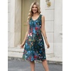 Zeagoo Women Summer Casual Dresses 2026 Sleeveless Midi Pleated Tank Sundress with Pockets V Neck A Line Swing Tshirt Dress(Watercolor)