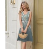Zeagoo Women Summer Casual Dresses 2026 Sleeveless Midi Pleated Tank Sundress with Pockets V Neck A Line Swing Tshirt Dress(Watercolor Gray)