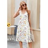 Zeagoo Women Summer Casual Dresses 2026 Sleeveless Midi Pleated Tank Sundress with Pockets V Neck A Line Swing Tshirt Dress(White Floral)