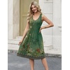 Zeagoo Women Summer Casual Dresses 2026 Sleeveless Midi Pleated Tank Sundress with Pockets V Neck A Line Swing Tshirt Dress(Yellow-green)