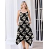 Zeagoo Women Summer Midi Dresses 2026 Hawaiian Bohemian Beach Cover Up Sundress Spaghetti Strap Casual Dress with Pockets(Apricot Brown)