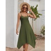 Zeagoo Women Summer Midi Dresses 2026 Hawaiian Bohemian Beach Cover Up Sundress Spaghetti Strap Casual Dress with Pockets(Army Green)