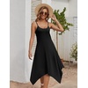 Zeagoo Women Summer Midi Dresses 2026 Hawaiian Bohemian Beach Cover Up Sundress Spaghetti Strap Casual Dress with Pockets(Black)