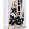 Zeagoo Women Summer Midi Dresses 2026 Hawaiian Bohemian Beach Cover Up Sundress Spaghetti Strap Casual Dress with Pockets(Black Leaf)