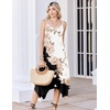 Zeagoo Women Summer Midi Dresses 2026 Hawaiian Bohemian Beach Cover Up Sundress Spaghetti Strap Casual Dress with Pockets(Champagne Pink)