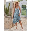 Zeagoo Women Summer Midi Dresses 2026 Hawaiian Bohemian Beach Cover Up Sundress Spaghetti Strap Casual Dress with Pockets(Floral Blue)