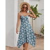 Zeagoo Women Summer Midi Dresses 2026 Hawaiian Bohemian Beach Cover Up Sundress Spaghetti Strap Casual Dress with Pockets(Floral Blue)
