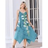 Zeagoo Women Summer Midi Dresses 2026 Hawaiian Bohemian Beach Cover Up Sundress Spaghetti Strap Casual Dress with Pockets(Floral Light Blue)