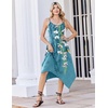 Zeagoo Women Summer Midi Dresses 2026 Hawaiian Bohemian Beach Cover Up Sundress Spaghetti Strap Casual Dress with Pockets(Floral Light Blue)