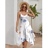 Zeagoo Women Summer Midi Dresses 2026 Hawaiian Bohemian Beach Cover Up Sundress Spaghetti Strap Casual Dress with Pockets(Floral Printed)