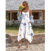 Zeagoo Women Summer Midi Dresses 2026 Hawaiian Bohemian Beach Cover Up Sundress Spaghetti Strap Casual Dress with Pockets(Floral Printed)