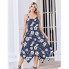 Zeagoo Women Summer Midi Dresses 2026 Hawaiian Bohemian Beach Cover Up Sundress Spaghetti Strap Casual Dress with Pockets(Hawaiian Navy Blue)