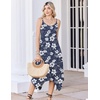 Zeagoo Women Summer Midi Dresses 2026 Hawaiian Bohemian Beach Cover Up Sundress Spaghetti Strap Casual Dress with Pockets(Hawaiian Navy Blue)