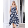 Zeagoo Women Summer Midi Dresses 2026 Hawaiian Bohemian Beach Cover Up Sundress Spaghetti Strap Casual Dress with Pockets(Hawaiian Navy Blue)
