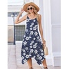 Zeagoo Women Summer Midi Dresses 2026 Hawaiian Bohemian Beach Cover Up Sundress Spaghetti Strap Casual Dress with Pockets(Hawaiian Navy Blue)