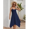 Zeagoo Women Summer Midi Dresses 2026 Hawaiian Bohemian Beach Cover Up Sundress Spaghetti Strap Casual Dress with Pockets(Navy Blue)