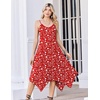 Zeagoo Women Summer Midi Dresses 2026 Hawaiian Bohemian Beach Cover Up Sundress Spaghetti Strap Casual Dress with Pockets(Red White Flowers)