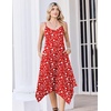 Zeagoo Women Summer Midi Dresses 2026 Hawaiian Bohemian Beach Cover Up Sundress Spaghetti Strap Casual Dress with Pockets(Red White Flowers)