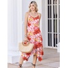 Zeagoo Women Summer Midi Dresses 2026 Hawaiian Bohemian Beach Cover Up Sundress Spaghetti Strap Casual Dress with Pockets(Red Yellow)