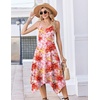 Zeagoo Women Summer Midi Dresses 2026 Hawaiian Bohemian Beach Cover Up Sundress Spaghetti Strap Casual Dress with Pockets(Red Yellow)