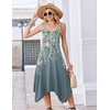 Zeagoo Women Summer Midi Dresses 2026 Hawaiian Bohemian Beach Cover Up Sundress Spaghetti Strap Casual Dress with Pockets(Watercolor)