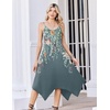 Zeagoo Women Summer Midi Dresses 2026 Hawaiian Bohemian Beach Cover Up Sundress Spaghetti Strap Casual Dress with Pockets(Watercolor)