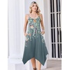 Zeagoo Women Summer Midi Dresses 2026 Hawaiian Bohemian Beach Cover Up Sundress Spaghetti Strap Casual Dress with Pockets(Watercolor)