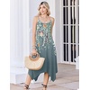 Zeagoo Women Summer Midi Dresses 2026 Hawaiian Bohemian Beach Cover Up Sundress Spaghetti Strap Casual Dress with Pockets(Watercolor)