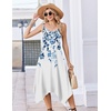 Zeagoo Women Summer Midi Dresses 2026 Hawaiian Bohemian Beach Cover Up Sundress Spaghetti Strap Casual Dress with Pockets(Watercolor Leaves)