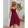 Zeagoo Women Summer Midi Dresses 2026 Hawaiian Bohemian Beach Cover Up Sundress Spaghetti Strap Casual Dress with Pockets(Wine Red)