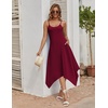 Zeagoo Women Summer Midi Dresses 2026 Hawaiian Bohemian Beach Cover Up Sundress Spaghetti Strap Casual Dress with Pockets(Wine Red)