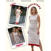 Zeagoo Womens Bodycon Midi Dresses Summer Casual Sleeveless Dress Women Knit Side Slit Striped 2025 Long Tank Dress(Light Khaki-white)