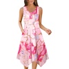 Zeagoo Womens Casual Dress for Summer Tank Dress Loose Flowy Beach Dress with Pockets Hankerchief Flare Midi Sundress 2026(01 A-pink)