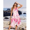 Zeagoo Womens Casual Dress for Summer Tank Dress Loose Flowy Beach Dress with Pockets Hankerchief Flare Midi Sundress 2026(01 A-pink)