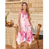 Zeagoo Womens Casual Dress for Summer Tank Dress Loose Flowy Beach Dress with Pockets Hankerchief Flare Midi Sundress 2026(01 A-pink)