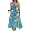 Zeagoo Womens Casual Dress for Summer Tank Dress Loose Flowy Beach Dress with Pockets Hankerchief Flare Midi Sundress 2026(01 Blue)