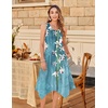 Zeagoo Womens Casual Dress for Summer Tank Dress Loose Flowy Beach Dress with Pockets Hankerchief Flare Midi Sundress 2026(01 Blue)