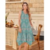 Zeagoo Womens Casual Dress for Summer Tank Dress Loose Flowy Beach Dress with Pockets Hankerchief Flare Midi Sundress 2026(01 Green)