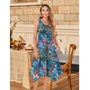 Zeagoo Womens Casual Dress for Summer Tank Dress Loose Flowy Beach Dress with Pockets Hankerchief Flare Midi Sundress 2026(02 Blue)