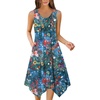 Zeagoo Womens Casual Dress for Summer Tank Dress Loose Flowy Beach Dress with Pockets Hankerchief Flare Midi Sundress 2026(02 Blue)