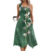 Zeagoo Womens Casual Dress for Summer Tank Dress Loose Flowy Beach Dress with Pockets Hankerchief Flare Midi Sundress 2026(02 Green)